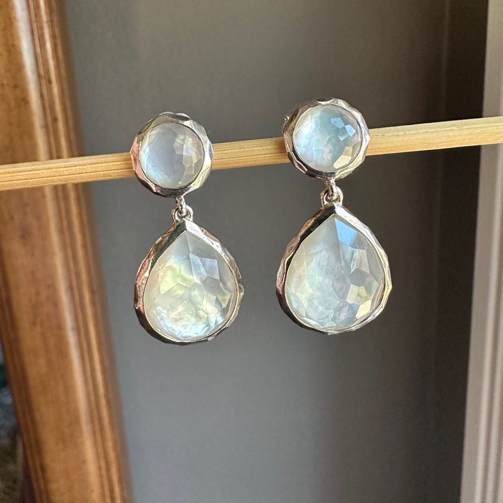 NWOT Ippolita Rock Candy Snowman Mother-of-Pearl Earrings - Picture 8 of 14